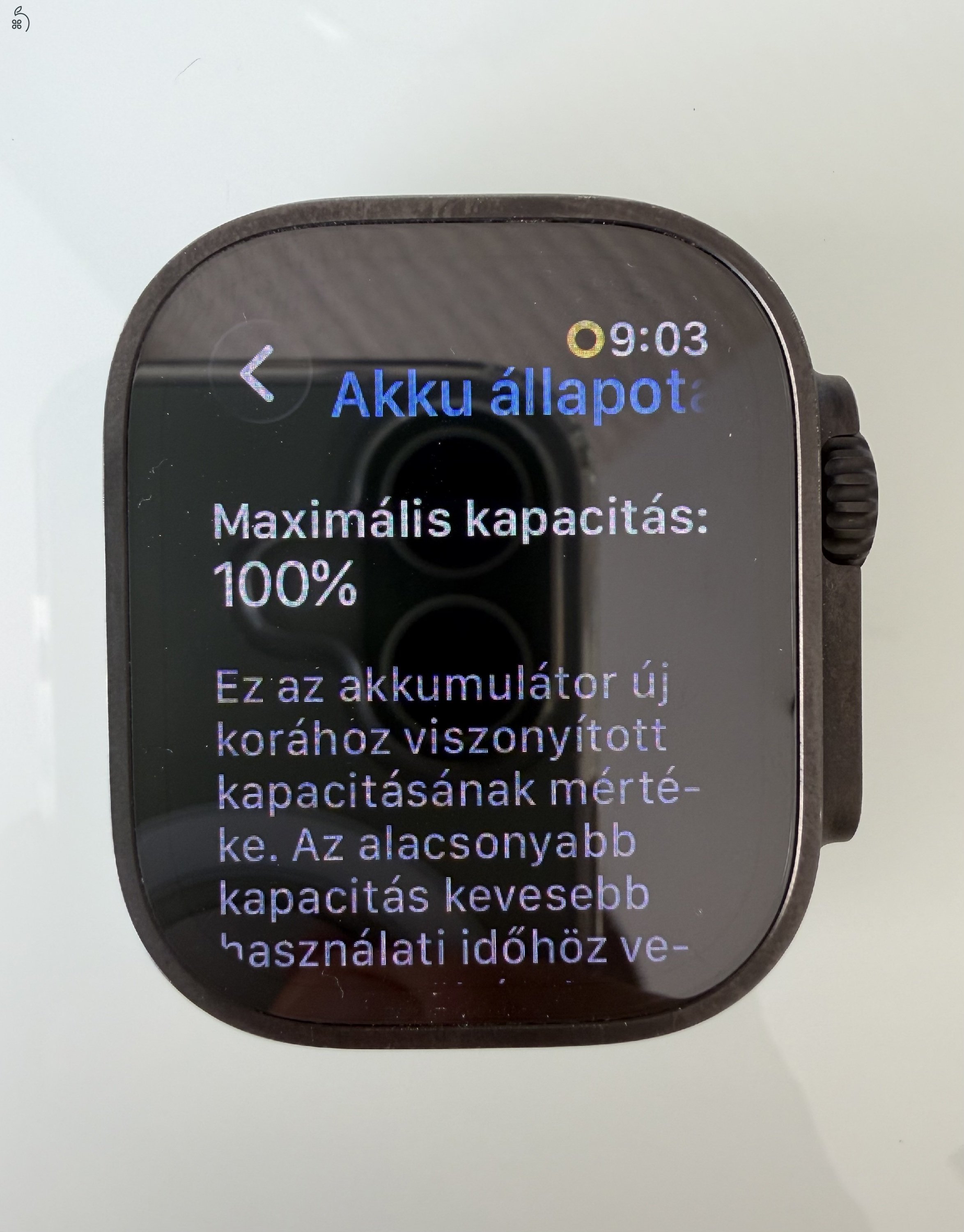 Apple Watch Ultra 2 Akku: 100% Makulátlan! Black Titanium 49 mm GPS+Cellular