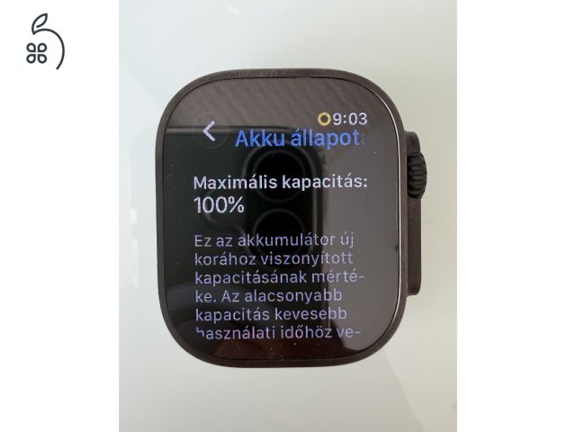 Apple Watch Ultra 2 Akku: 100% Makulátlan! Black Titanium 49 mm GPS+Cellular