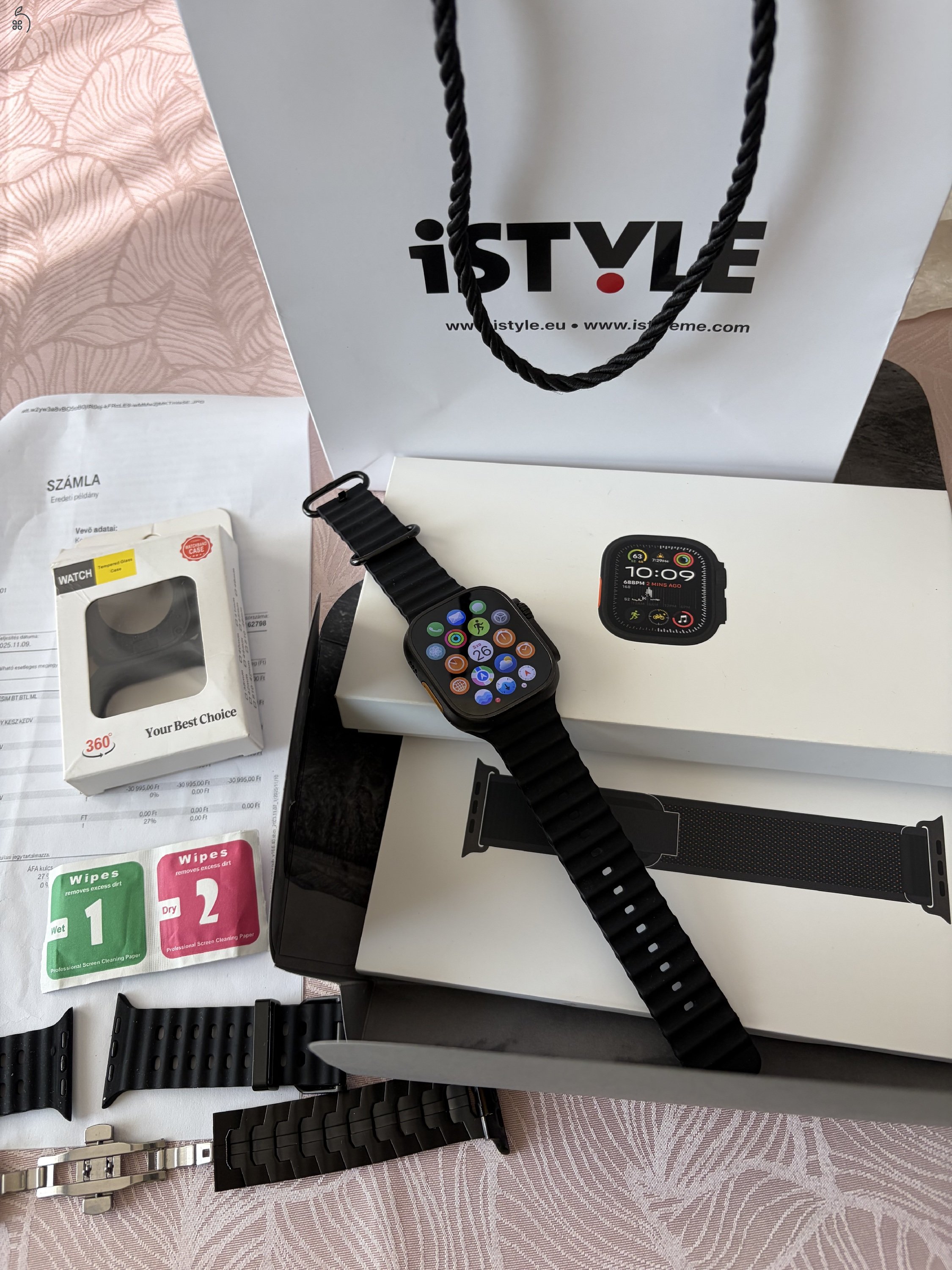 Apple Watch Ultra 2 Akku: 100% Makulátlan! Black Titanium 49 mm GPS+Cellular