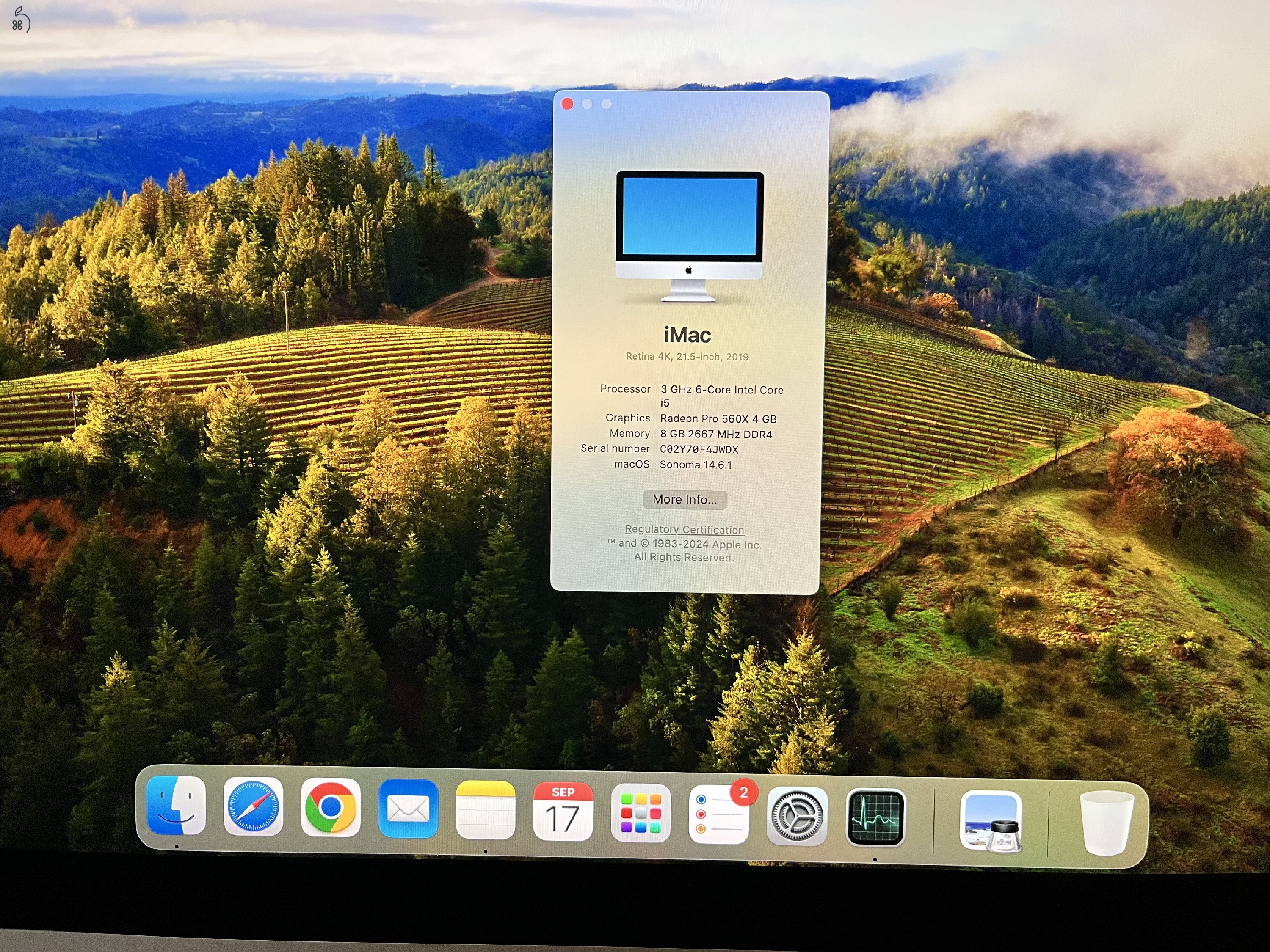 Apple iMac 21,5” Retina 4K (2019) – i5 / Radeon Pro 560X / 1 TB Fusion Drive – nagyon szép állapot