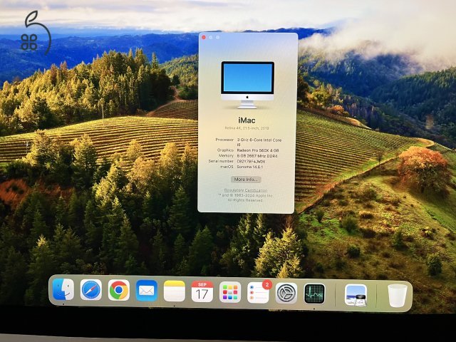 Apple iMac 21,5” Retina 4K (2019) – i5 / Radeon Pro 560X / 1 TB Fusion Drive – nagyon szép állapot