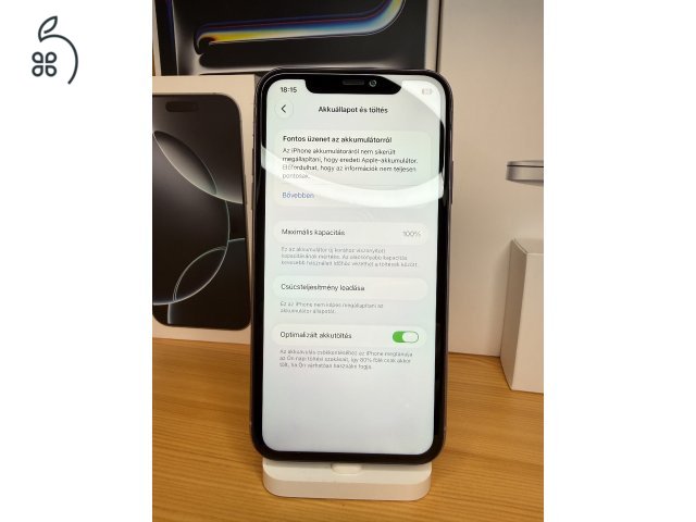 iPhone 11 Független 64GB 100% akku (Kijelző szépséghiba)