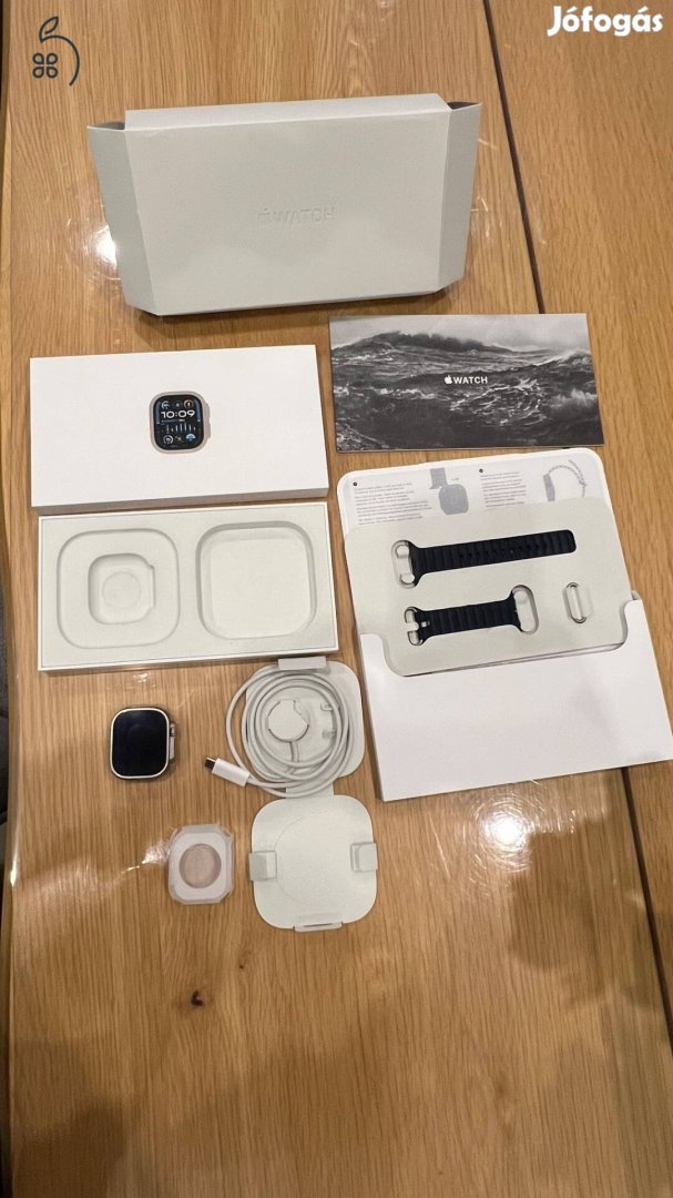 ELADÓ 1 db Apple Watch Ultra 2 49mm-es titán ház e-sim-es, óceán kék szíjjal
