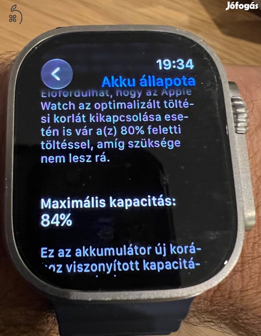 ELADÓ 1 db Apple Watch Ultra 2 49mm-es titán ház e-sim-es, óceán kék szíjjal