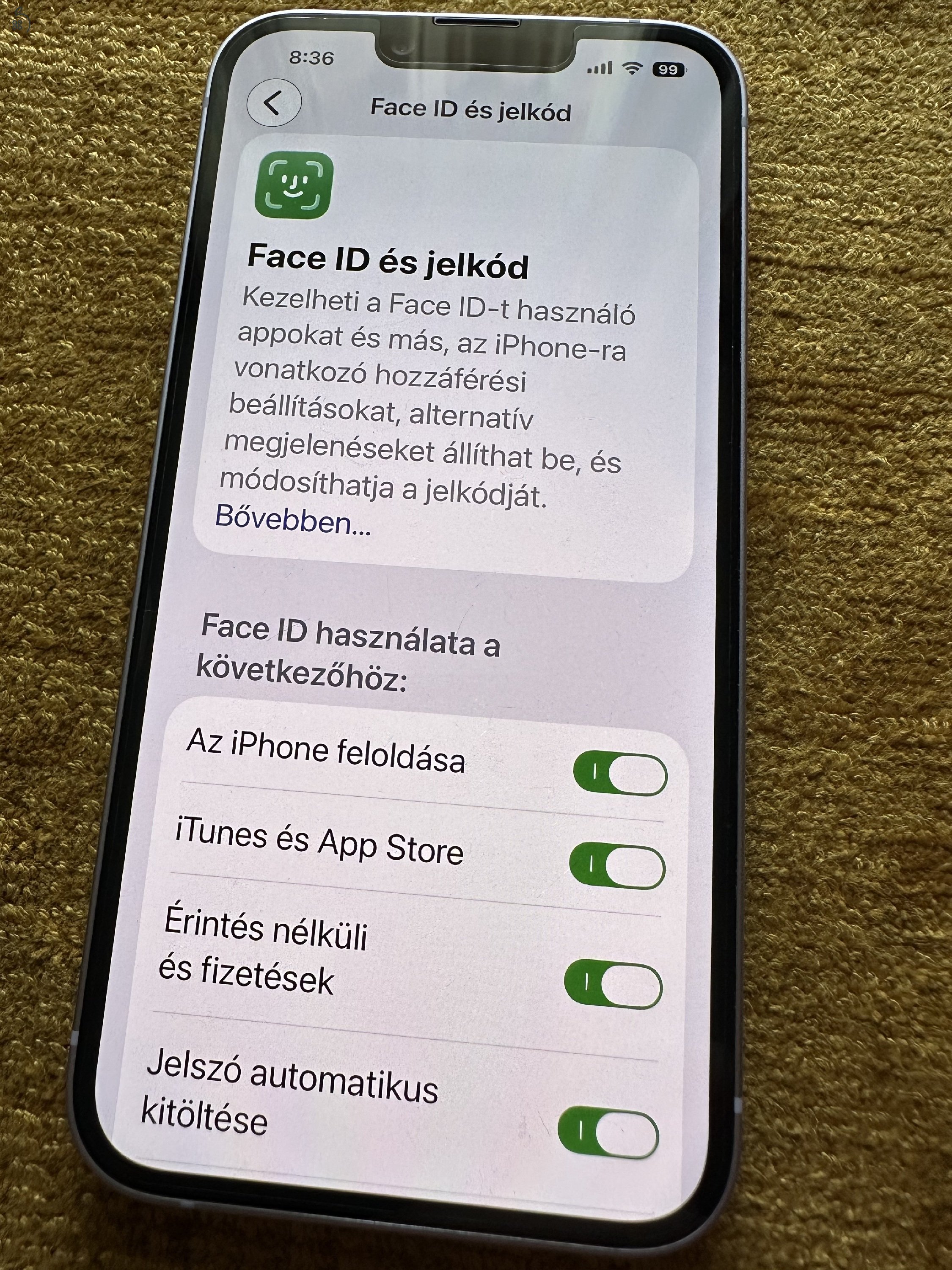 Eladó Iphone 14 hibátlan Független 1 gazdis.128gb Lila.