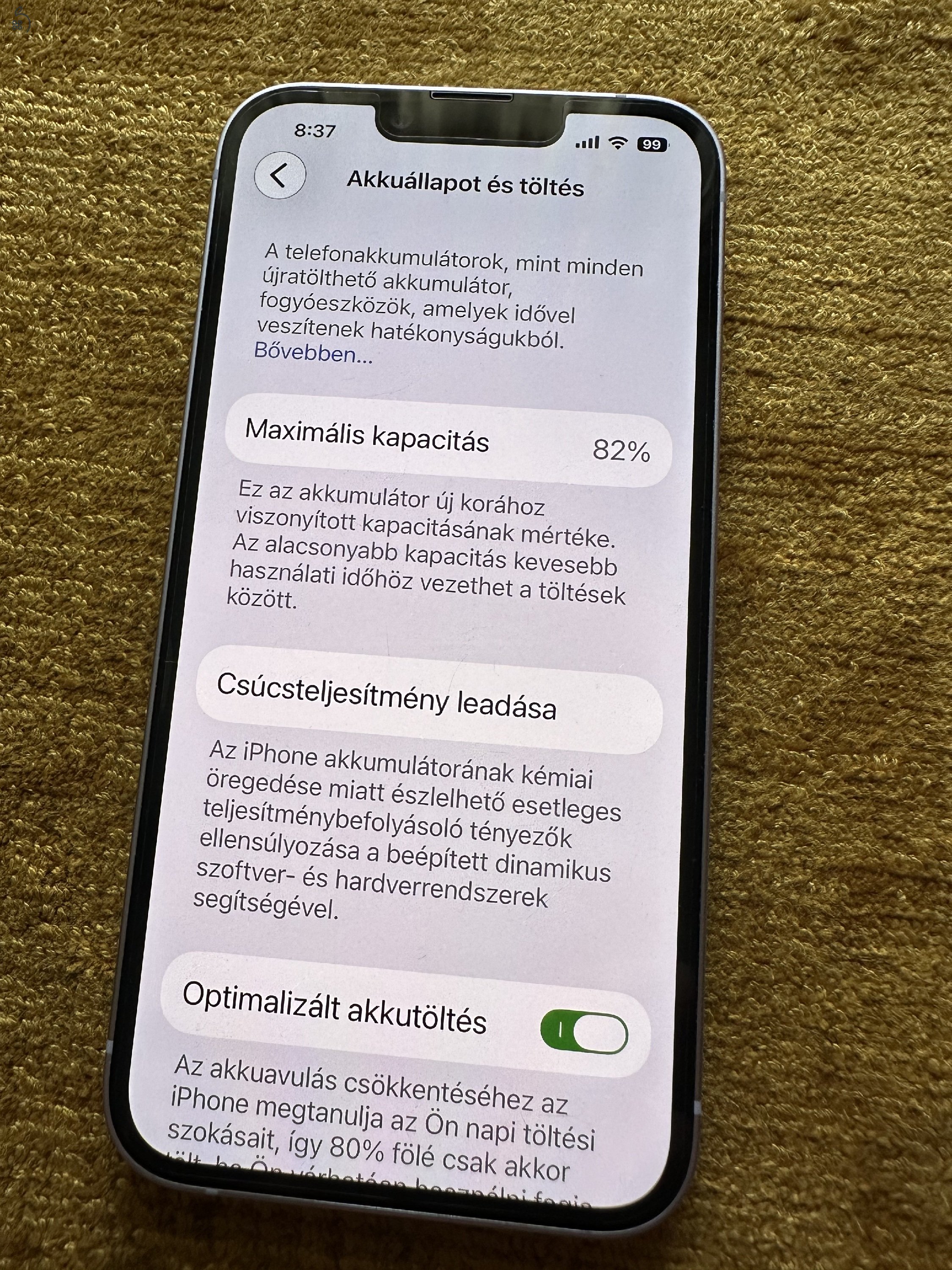 Eladó Iphone 14 hibátlan Független 1 gazdis.128gb Lila.