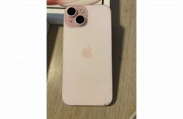 iPhone 15 128 GB – rózsaszín, dobozzal, sérült hátlappal – 120 000 Ft