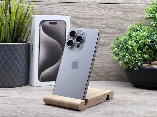 iPhone 15 Pro Natural Titanium 128GB 2 ÉV Garanciával 100%
