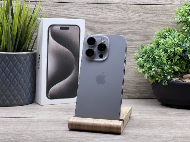 iPhone 15 Pro Natural Titanium 128GB 2 ÉV Garanciával 100%