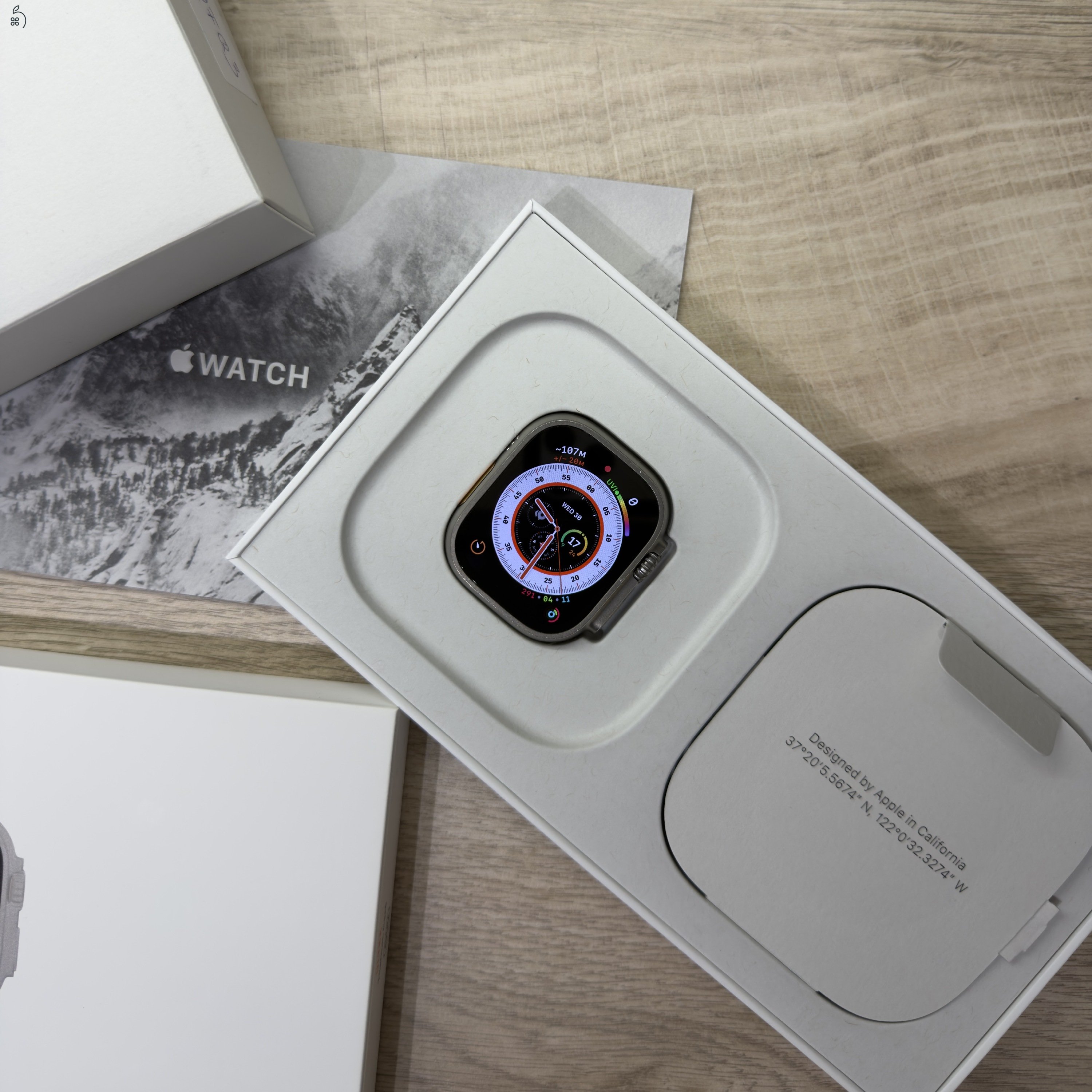 Apple Watch Ultra 1 (49mm Titanium) – Karcmentes, 89% akku, dobozában!