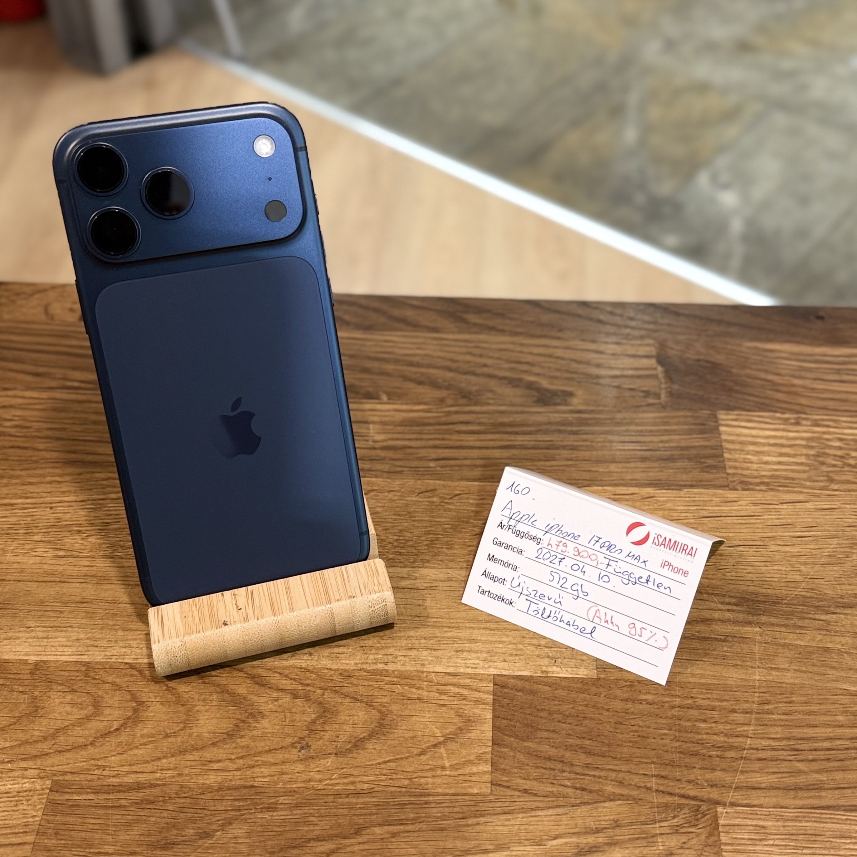 Apple iPhone 17 Pro Max - 512GB - Deep Blue - Újszerű - 2027.04.10. Apple (160.)
