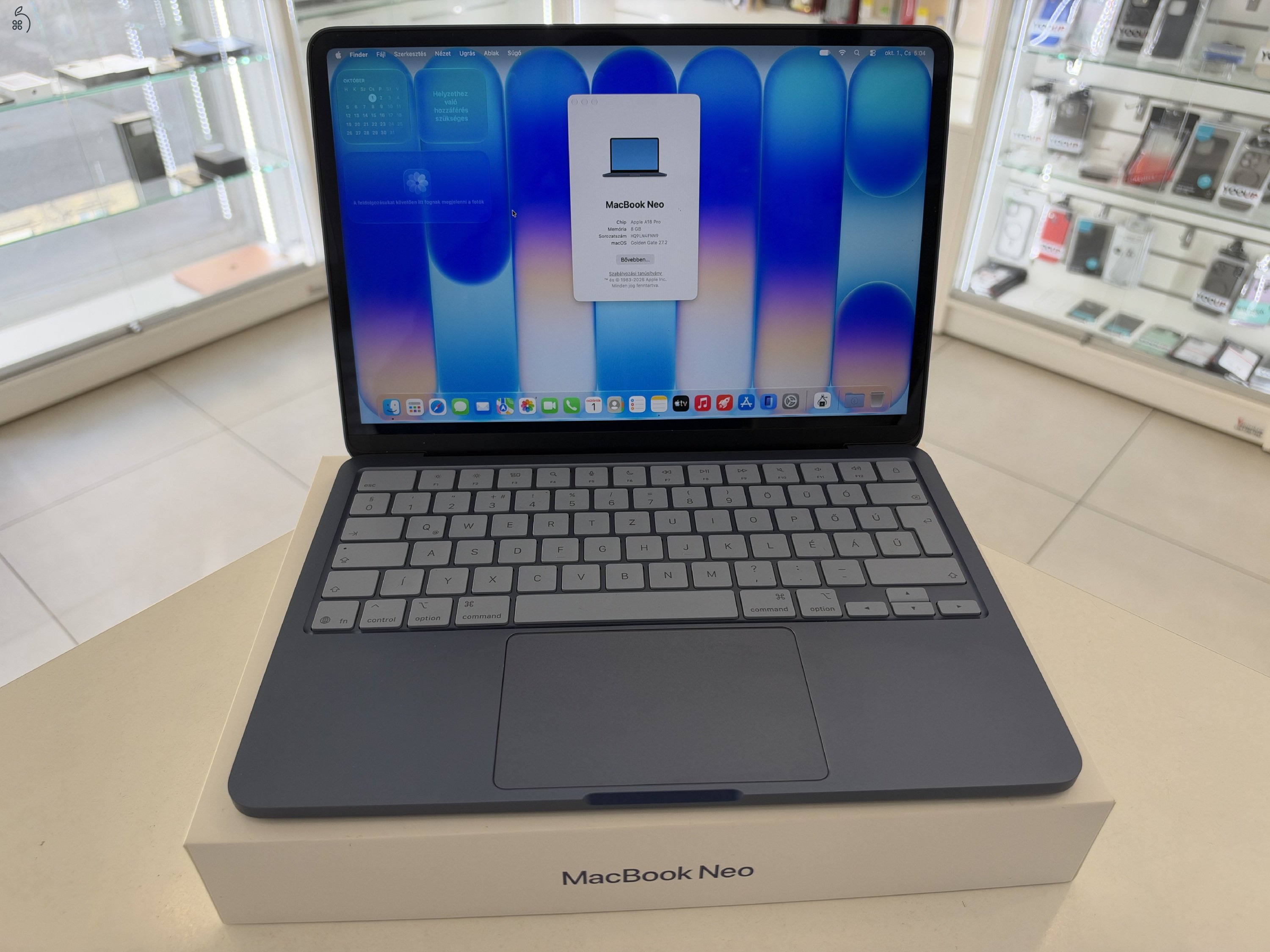 MacBook Neo Hibátlan 8GB/256ssd/2029.08.13.Gar./Akku 100%/p5049