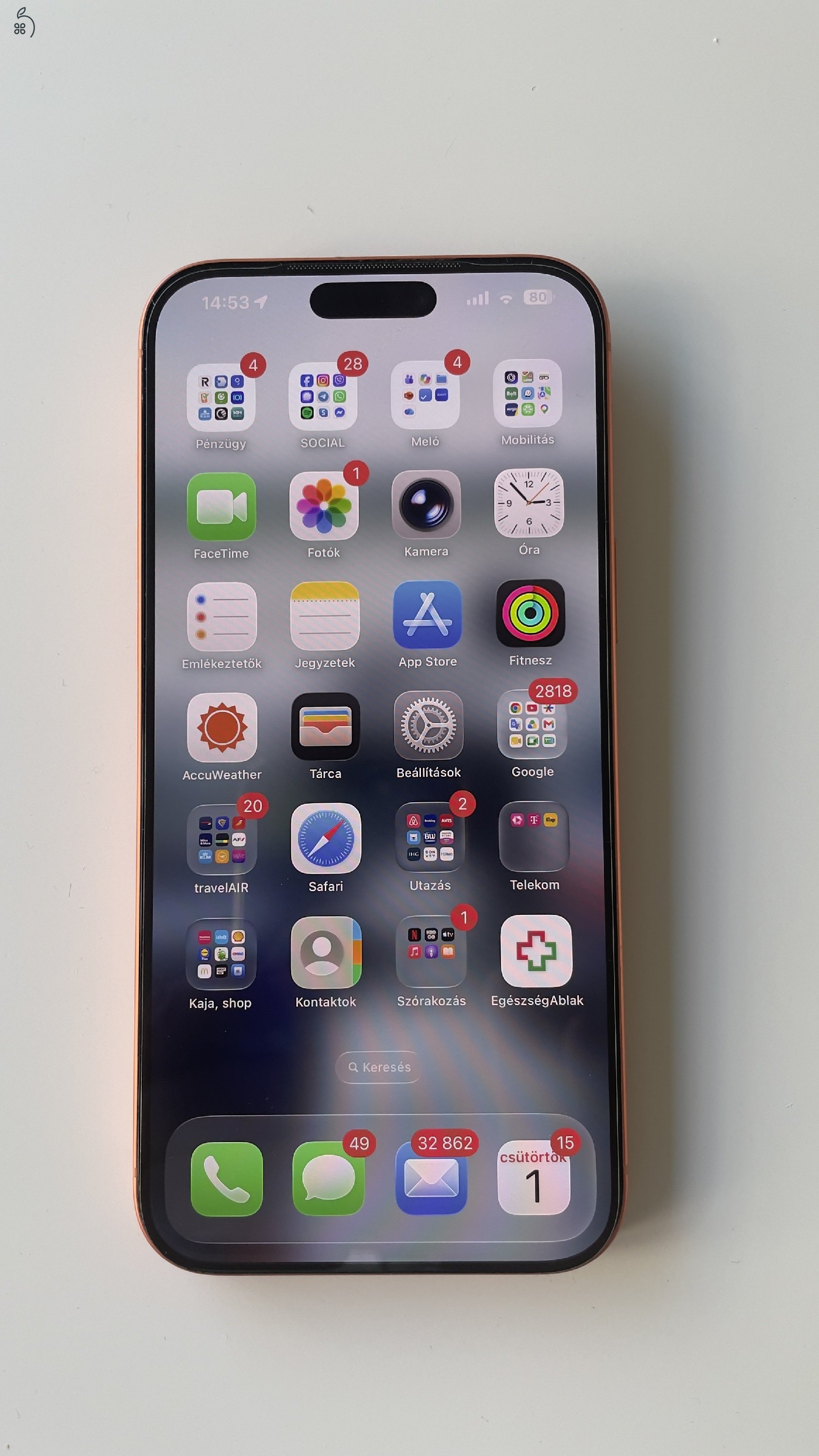 garis iPhone17 Pro Max, 256GB, cosmic orange, makulátlan, AppleCare+