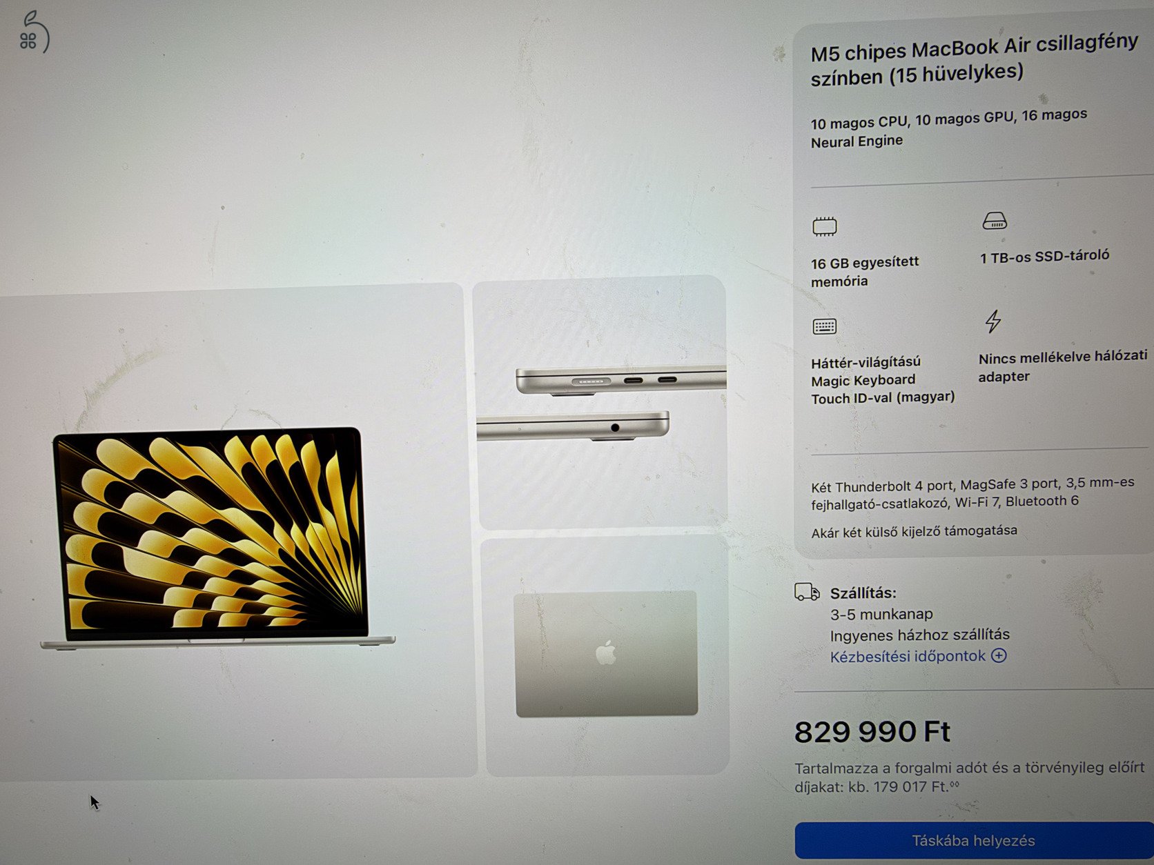 SUPER AKCIÓ ÚJ Bontatlan MacBook Air 15 M5 10CPU/10GPU/16GB/1TB - 599.990 Stairlight Csillagfény