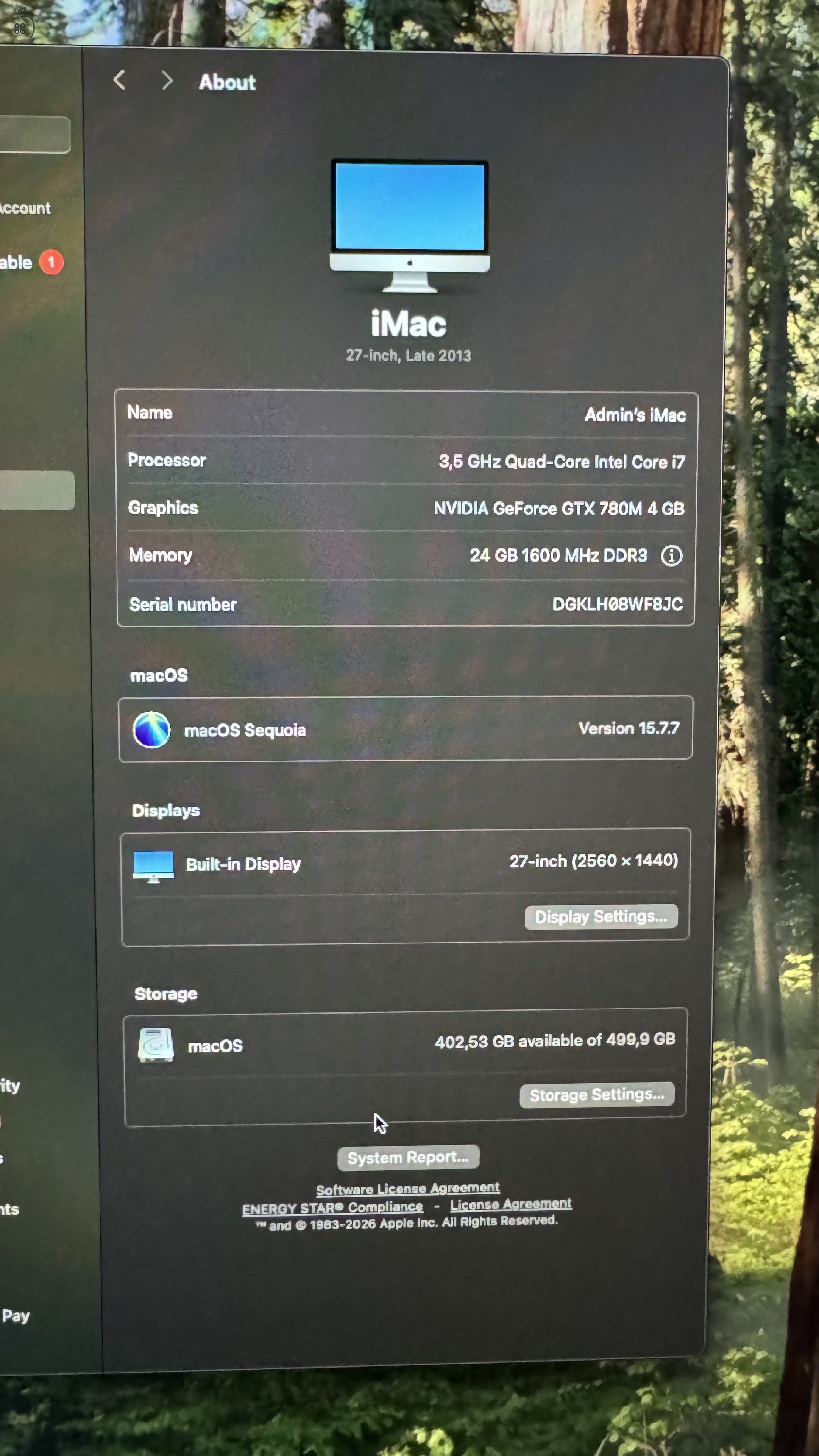 Apple iMac 27” 2013 24 GB RAM 1 TB SSD Nvidia 4 GB GPU