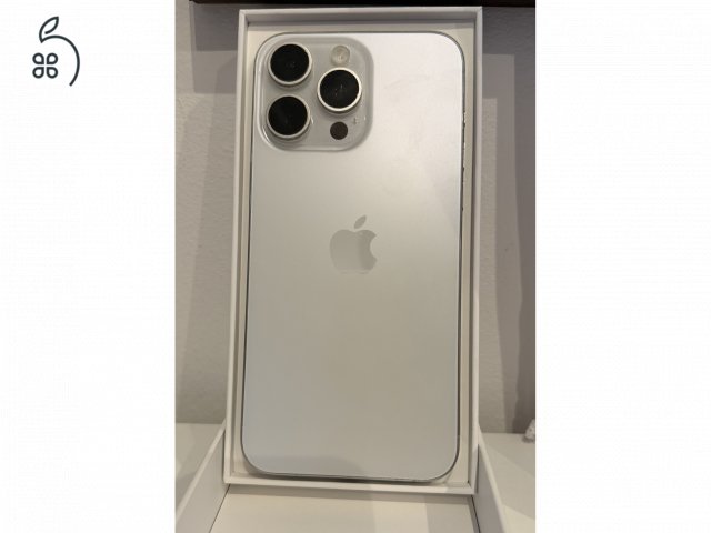 Apple iPhone 15 Pro Max 256GB fehér titán Újszerű  + PITAKA tok