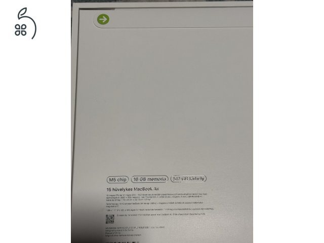 Vadonatúj MacBook Air 15,3 M5 (2026) 15/512GB skyblue 1 év garancia!