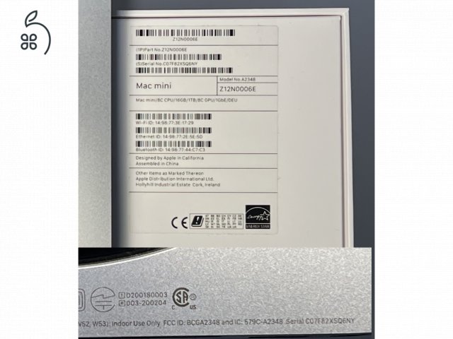 Mac Mini M1 16GB RAM, 1 TB SSD, doboz, tápkábel (2021-05-10)