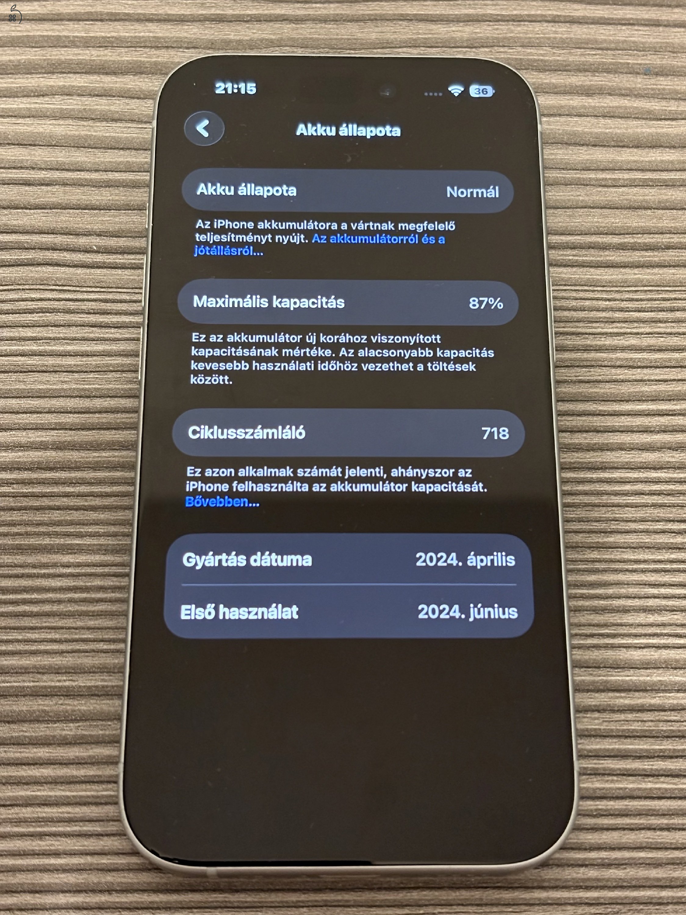 Iphone 15, 128GB, világoskék