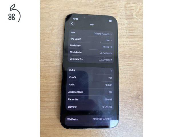 Iphone 13 256GB (One hálózatfüggő)