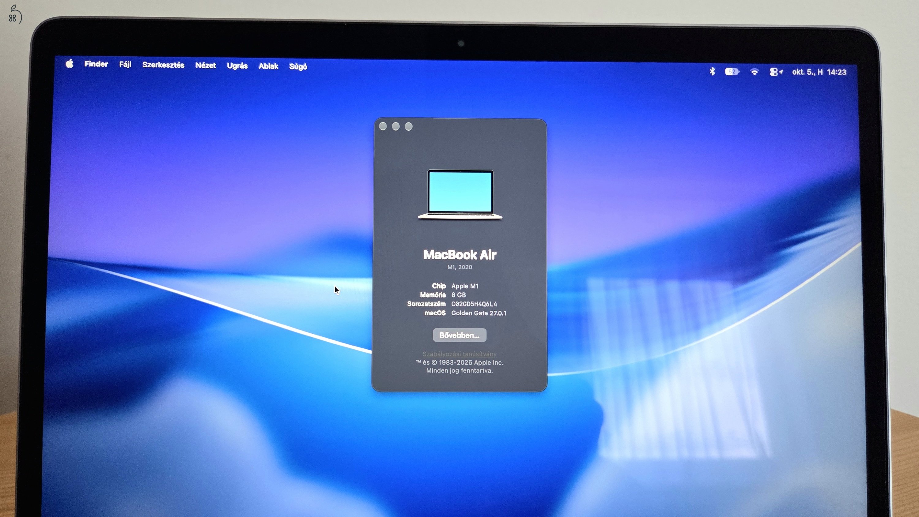 Apple MacBook Air M1 (2020) | 8/256GB | Magyar bill., gyári doboz, megkímélt állapot
