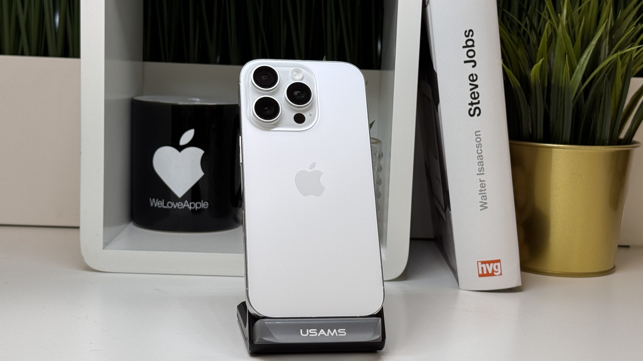 iPhone 16 Pro 1TB, Fehér Titán, Független, Számla, 2 Év Garancia, 88%