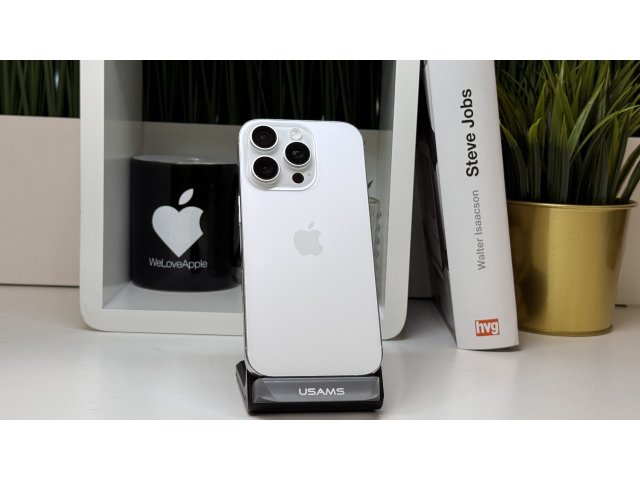 iPhone 16 Pro 1TB, Fehér Titán, Független, Számla, 2 Év Garancia, 88%