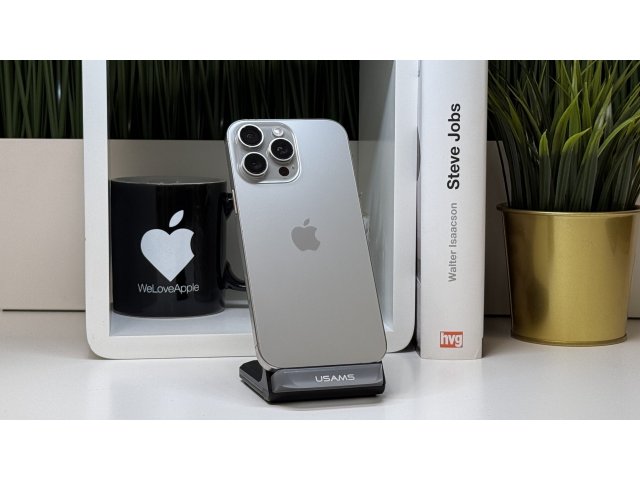 iPhone 16 Pro Max 512GB, Natúr Titán, Független, Számla, 2 Év Garancia, 92%