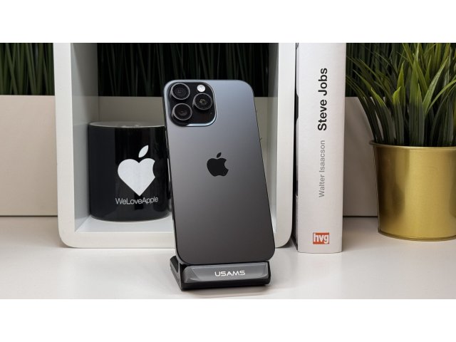 iPhone 16 Pro Max 1TB, Fekete Titán, Független, Számla, 2 Év Garancia, 92%
