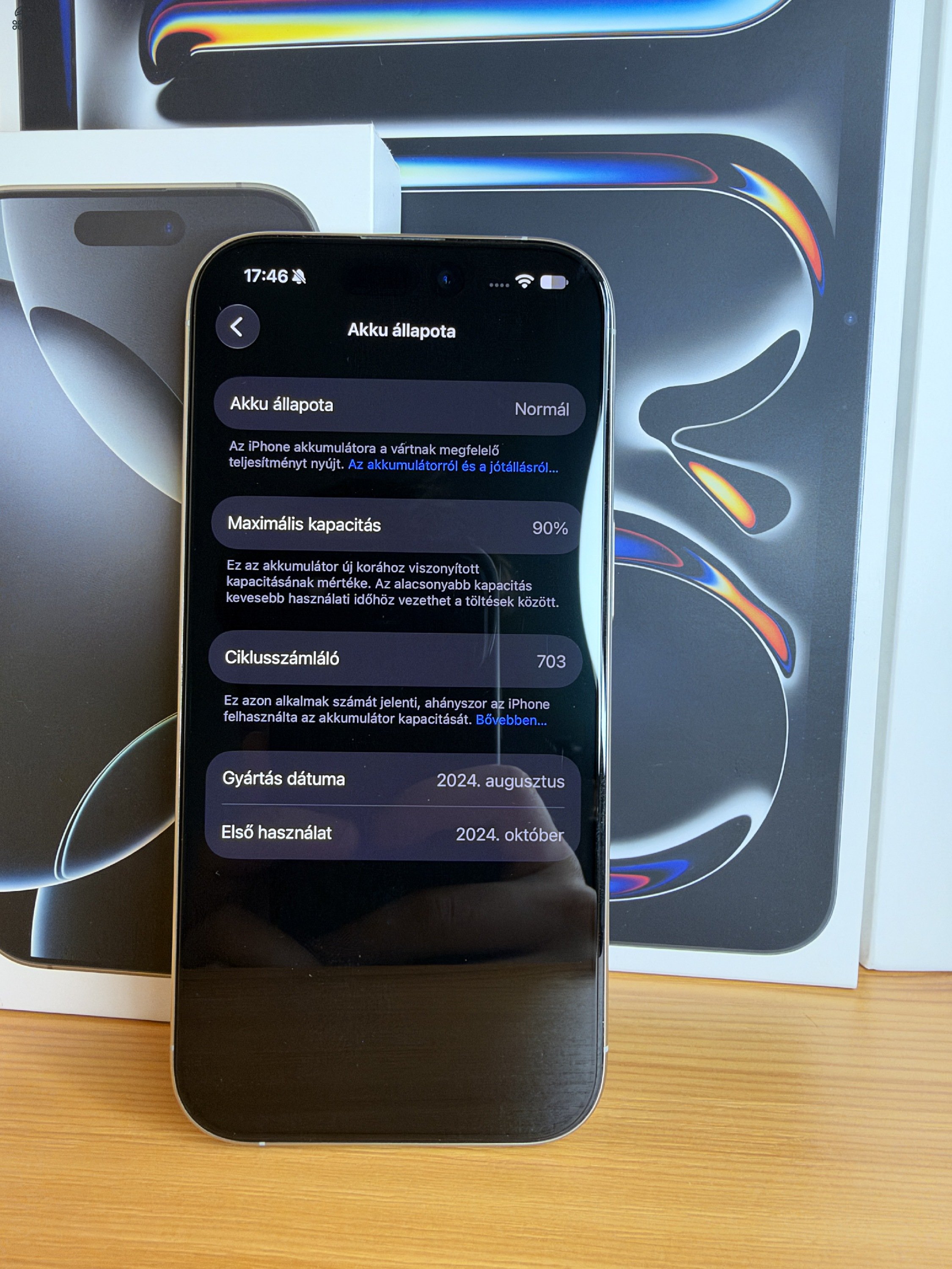 iPhone 16 Pro Független 128GB 90% akku (1 év iStyle garancia)