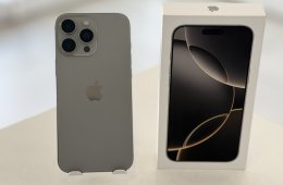 iPhone 16 Pro Max 256GB Független Újszerű/1 hónap gar./Akku 91%/p5050