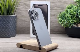 Hibátlan iPhone 15 Pro Natural Titanium 128GB 2 ÉV Garanciával Számlával