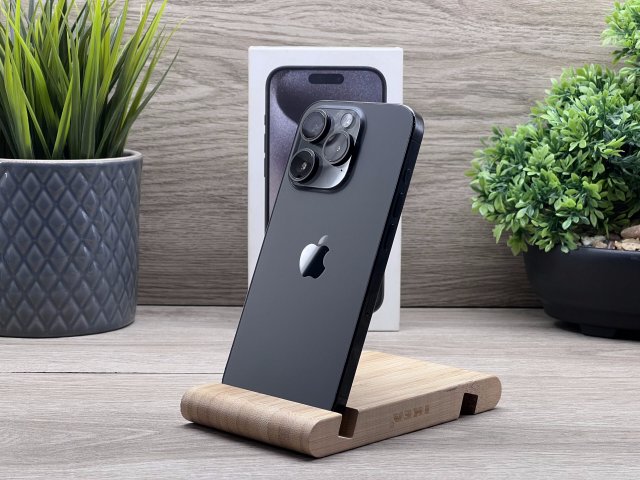 iPhone 15 Pro Black Titanium 128GB 2 ÉV Garanciával Számlával Aksi 100%