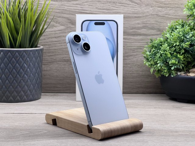 Hibátlan iPhone 15 Blue 128GB 2 ÉV Garanciával Számlával Aksi 100%
