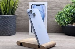 Hibátlan iPhone 15 Blue 128GB 2 ÉV Garanciával Számlával Aksi 100%