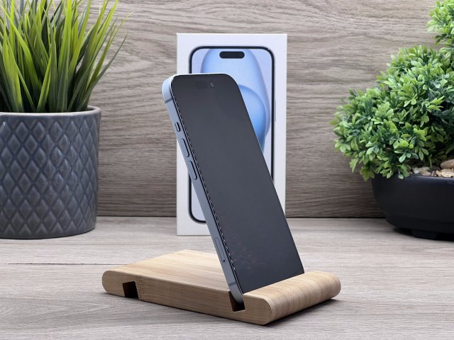 Hibátlan iPhone 15 Blue 128GB 2 ÉV Garanciával Számlával Aksi 100%