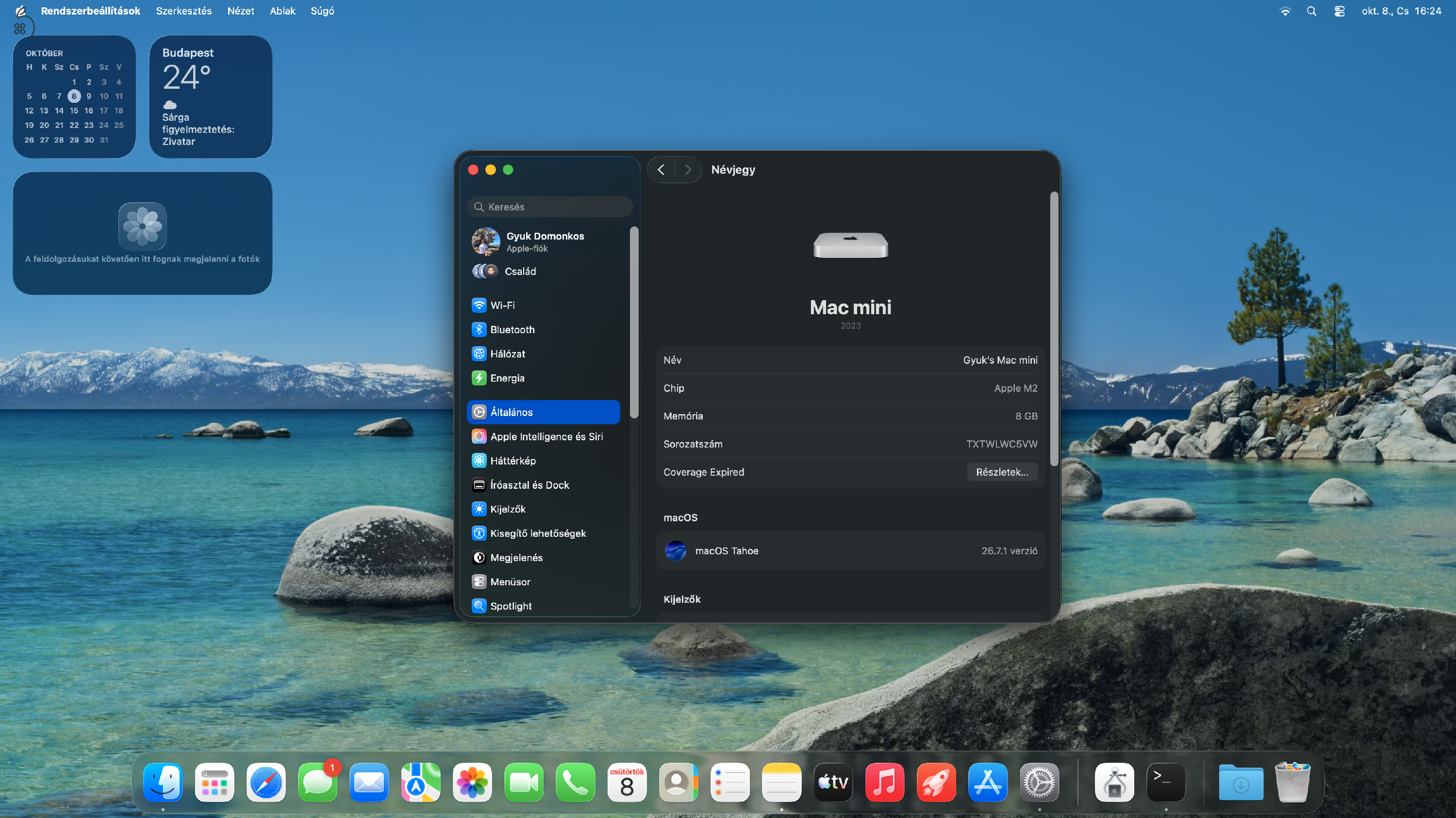 Apple Mac Mini M2 8 GB RAM / 256 GB SSD hibátlan, tesztelt, dobozában, ingyenes szállítással