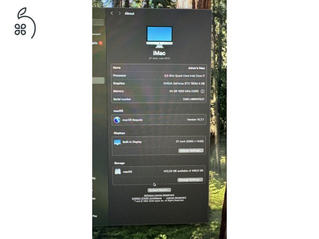 Apple iMac 27” 2013 24 GB RAM 1 TB SSD Nvidia 4 GB GPU