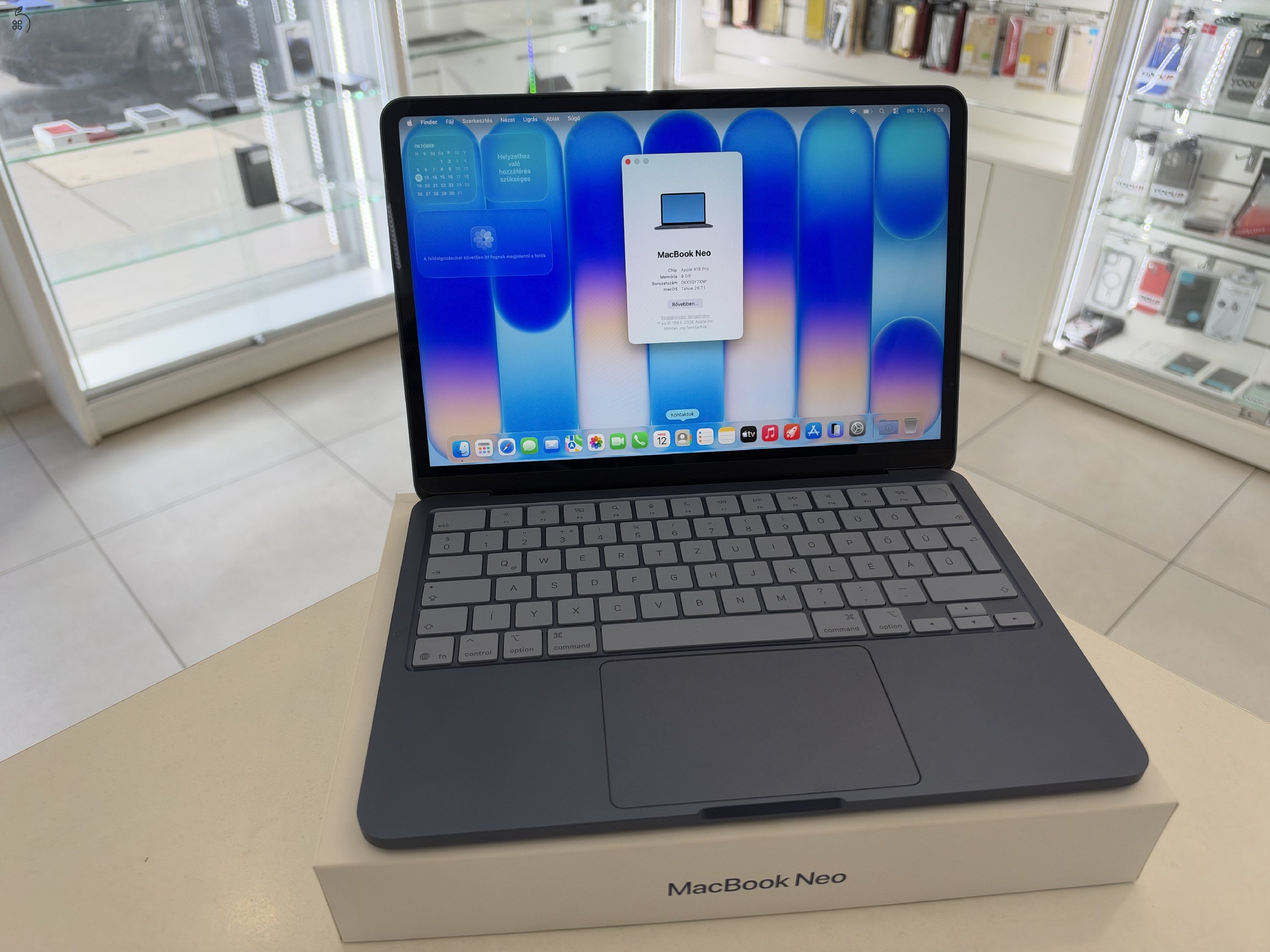 MacBook Neo 8GB/512ssd/Hibátlan/2027.08.26.Apple Gar./Akku 100%/p5053