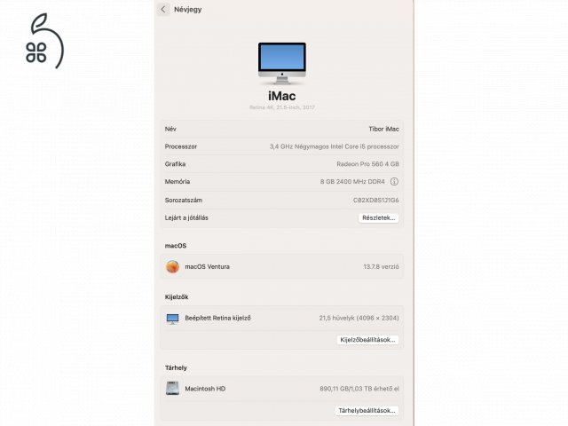 iMac Retina 4K 21,5
