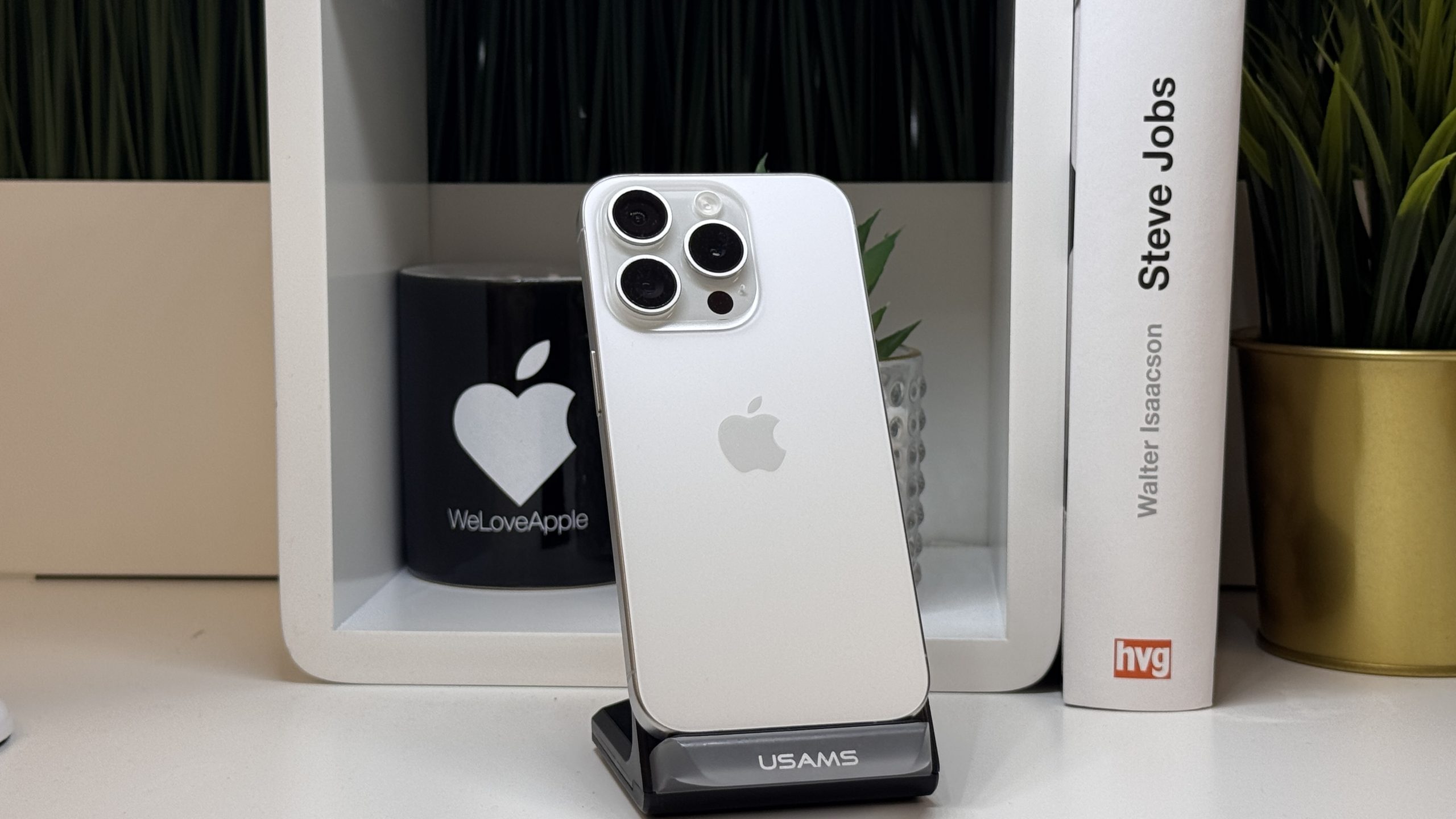 iPhone 15 Pro, 1TB, Fehér, Számla, 2 Év Garancia