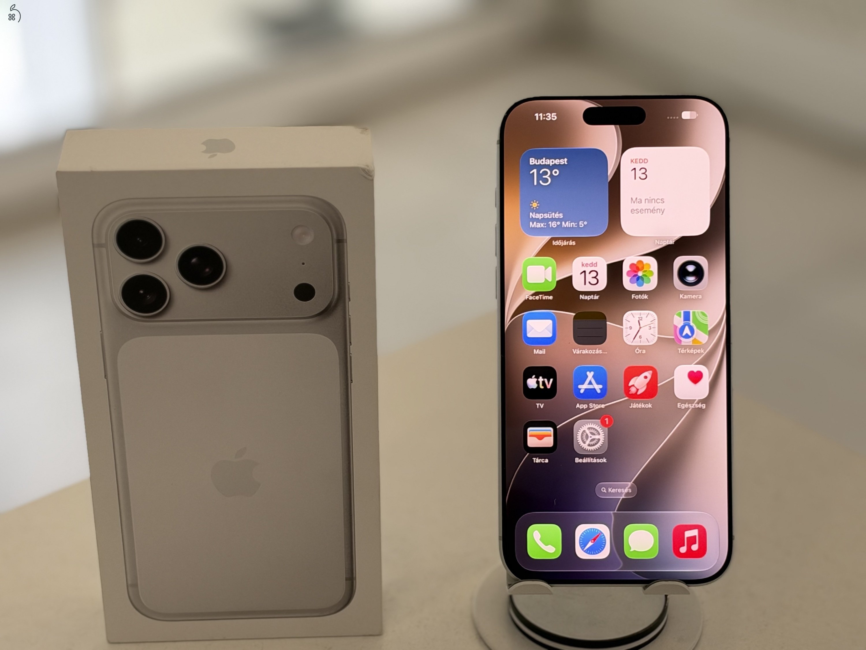 iPhone 17 Pro Max 256GB Független Hibátlan/2027.06.12.Apple Gar./Akku 100%/p5056