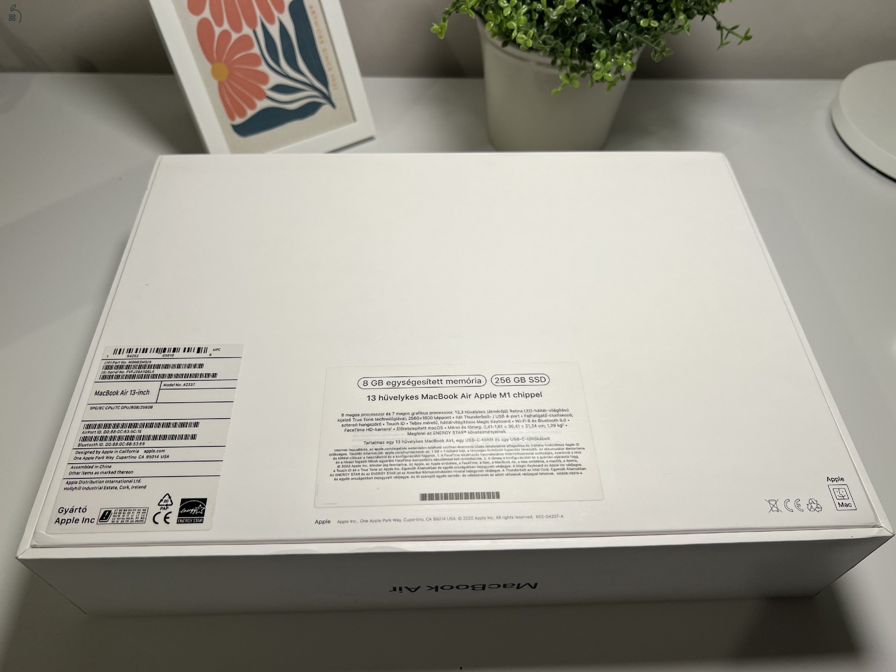 Apple MacBook Air 13” M1 8 GB RAM / 256 GB SSD hibátlan, tesztelt, számlával, dobozában, ingyenes szállítással