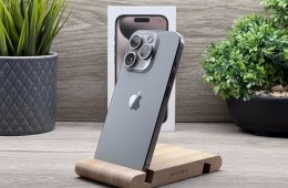 Hibátlan iPhone 15 Pro Natural Titanium 256GB 2 ÉV Garanciával Számlával Aksi 100%