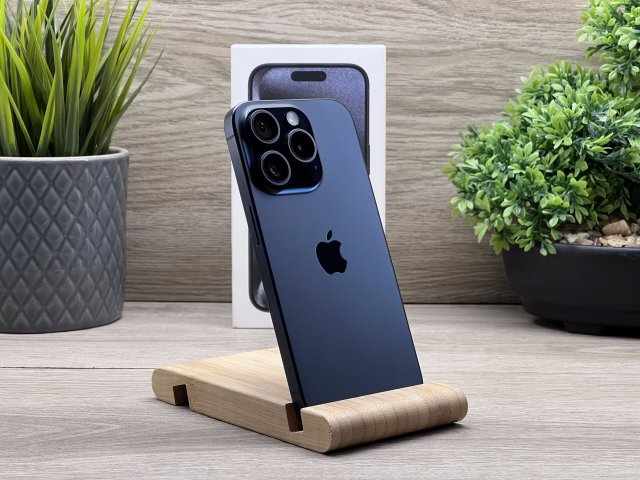Hibátlan iPhone 15 Pro Blue Titanium 128GB 2 ÉV Garanciával Számlával Aksi 100%