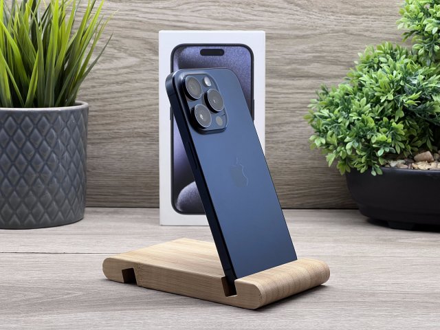Hibátlan iPhone 15 Pro Blue Titanium 128GB 2 ÉV Garanciával Számlával Aksi 100%