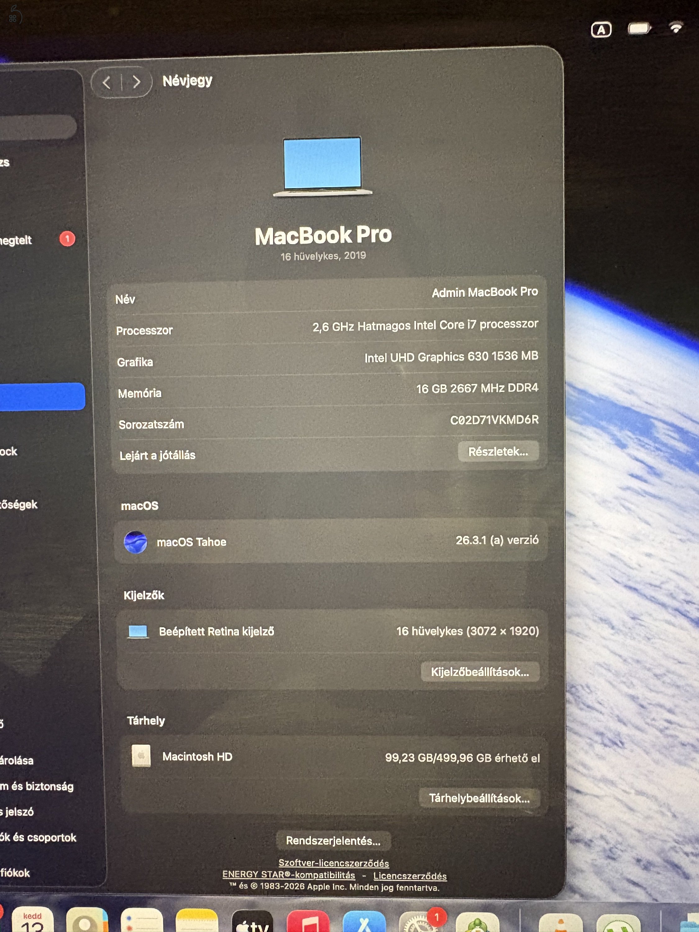 MacBook Pro 16” (2019) – Intel Core i7 / 16 GB RAM / 512 GB SSD