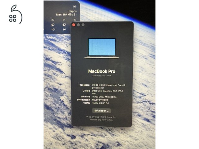 MacBook Pro 16” (2019) – Intel Core i7 / 16 GB RAM / 512 GB SSD