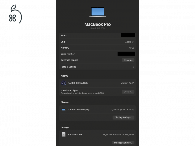 MacBook Pro M1 16 GB RAM