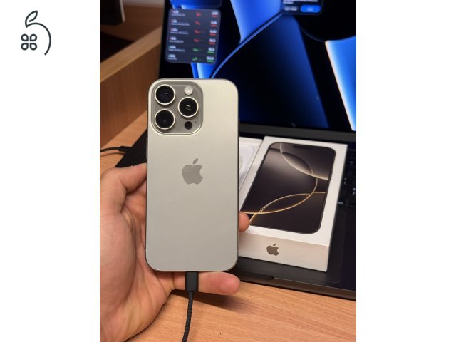 Újszerű Iphone 16 Pro 256GB Natural Titanium 87% Független